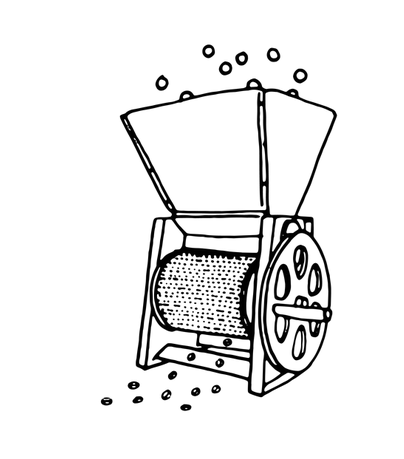 Coffee pulper illustration